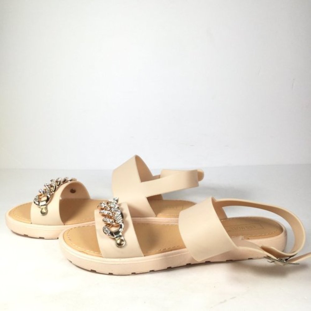 ANN MORE BARI CHAIN JELLY SANDAL BEIGE SZ 40/US 10
